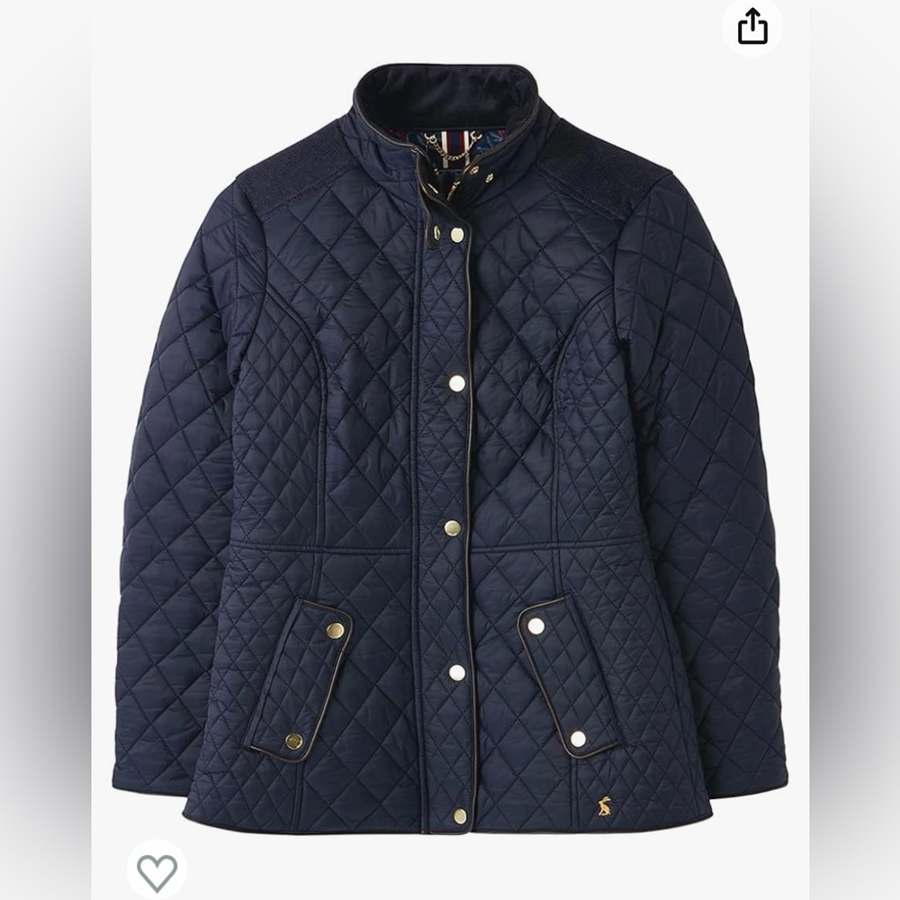 JOULES Quilted Hunter Coat Jacket in Marine Navy Blue Size 4